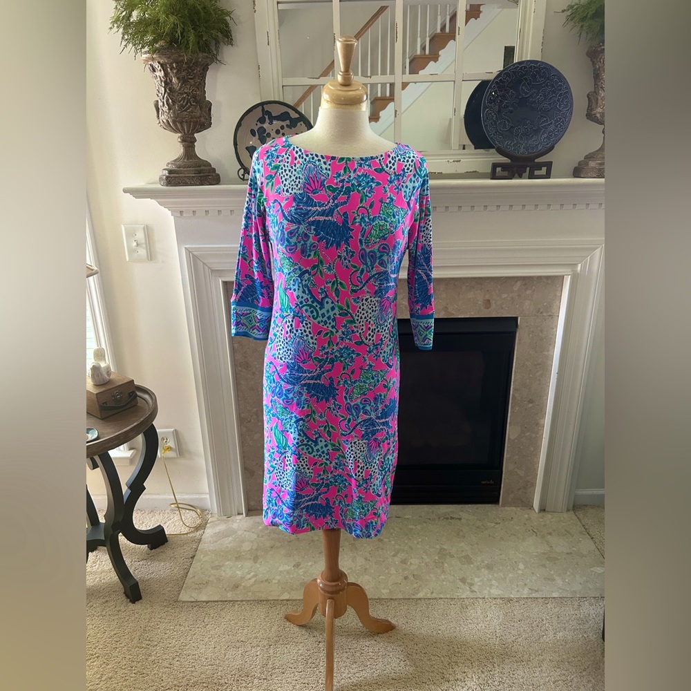 Lilly Pulitzer Pink and Blue Long Sleeve Dress